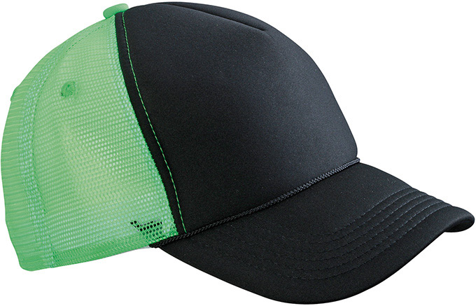 Retro Mesh Cap-Zwart/neon-groen