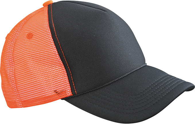 Retro Mesh Cap-Zwart/neon-oranje
