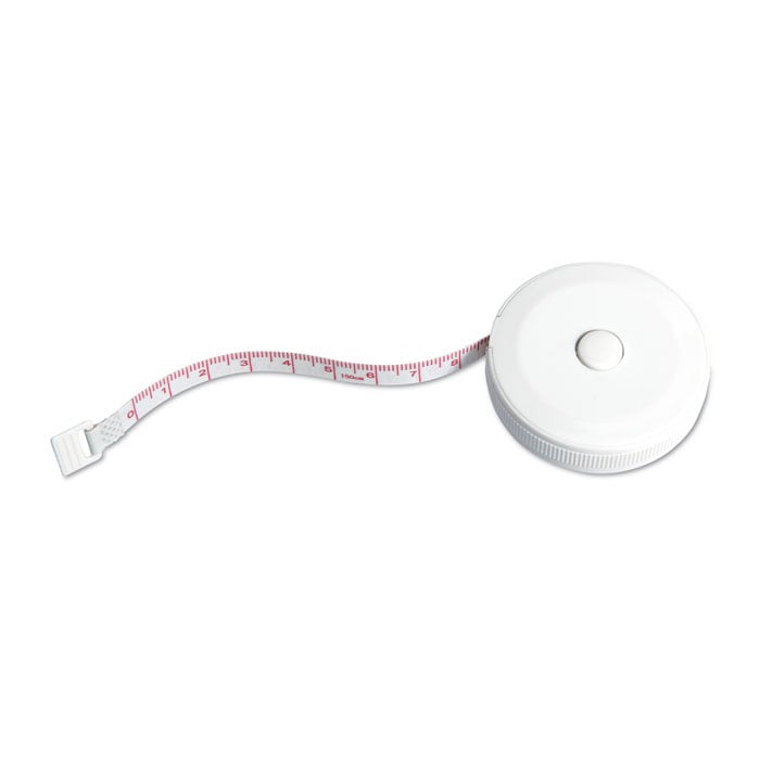 Rolmaat van 1 meter in cm en inches-Wit-Zonder opdruk