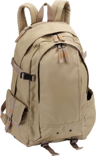 Rugzak met drukknopsluiting en schouderbanden-Khaki (écru)