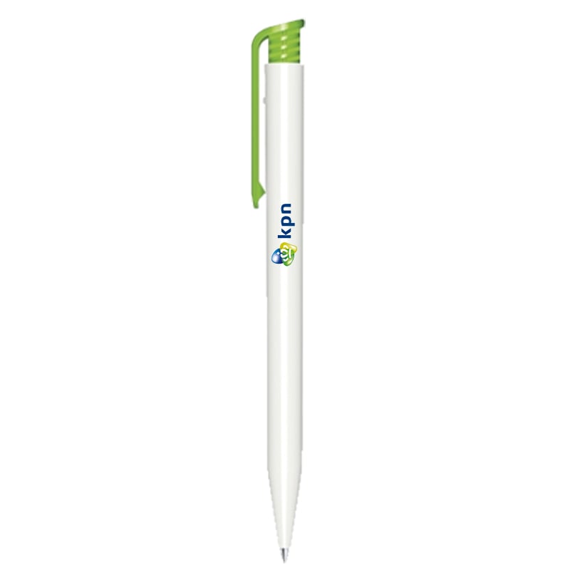 Super Hit balpen full color (prijs incl. opdruk)-Wit / lichtgroen