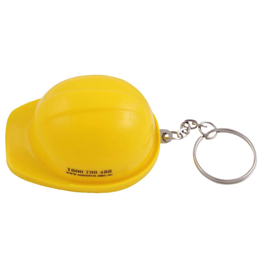 Sleutelhanger flesopener Helm-Geel-Zonder opdruk