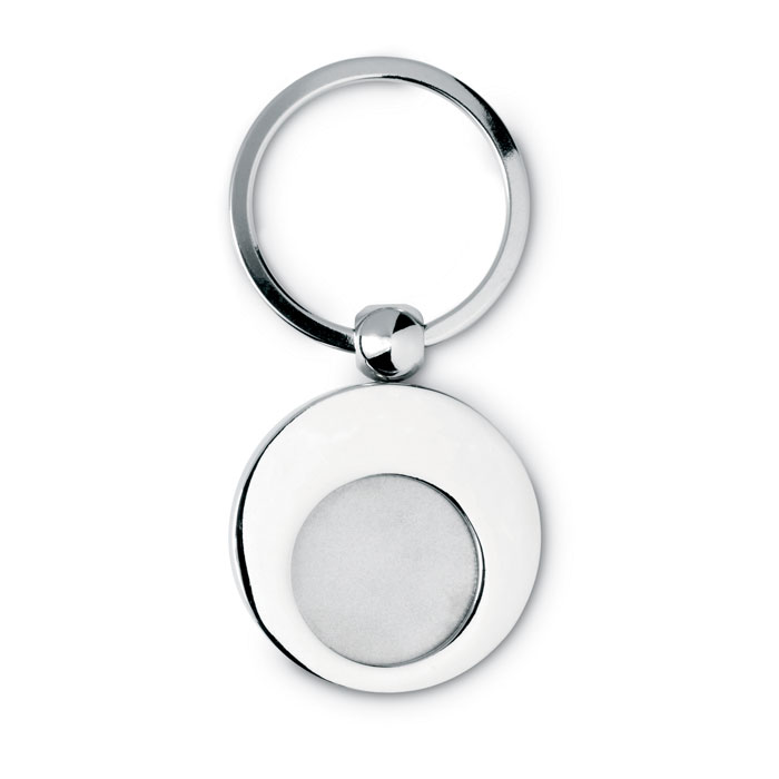 Sleutelhanger met munt-Glanzend zilver-Zonder opdruk