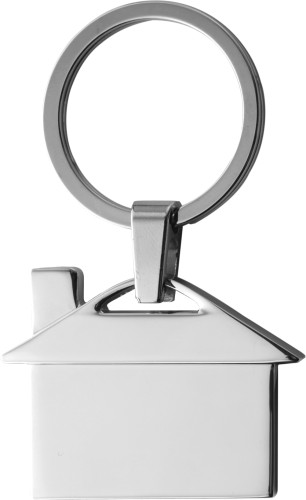 Sleutelhanger model huis-Zilver-Zonder opdruk