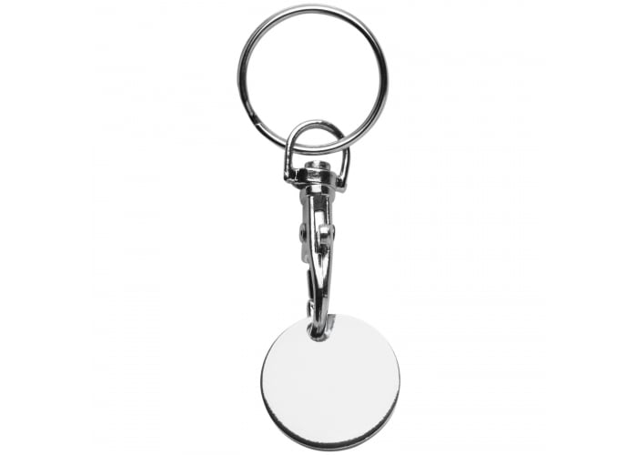 Sleutelhanger Winkelwagenmuntje-Zilver