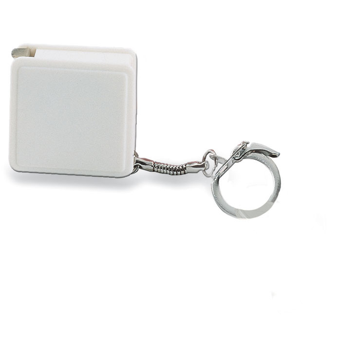 Sleutelhanger/rolbandmaat 1 m-Wit-Zonder opdruk
