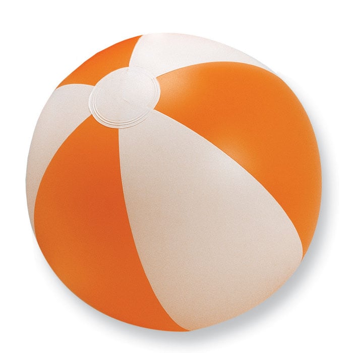 Strandbal met gekleurde strepen-Oranje-Zonder opdruk