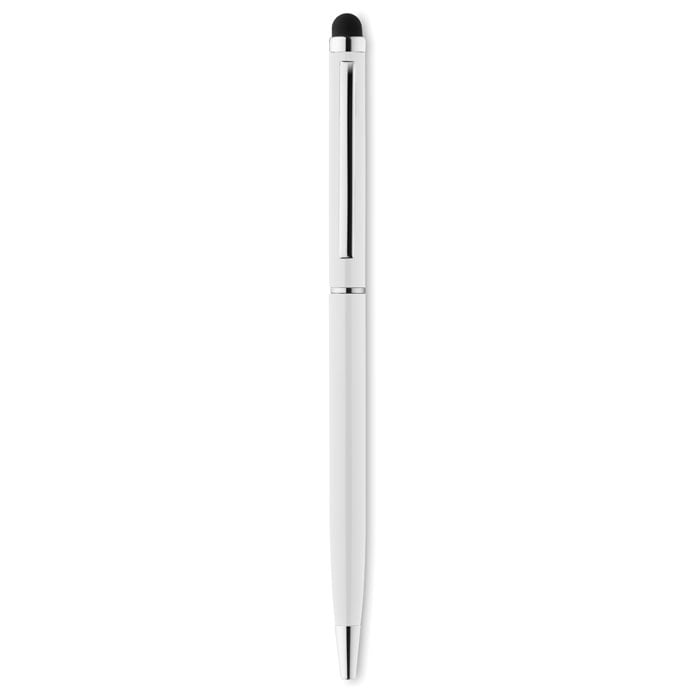 Stylus pen met glimmende chromen clip-Wit