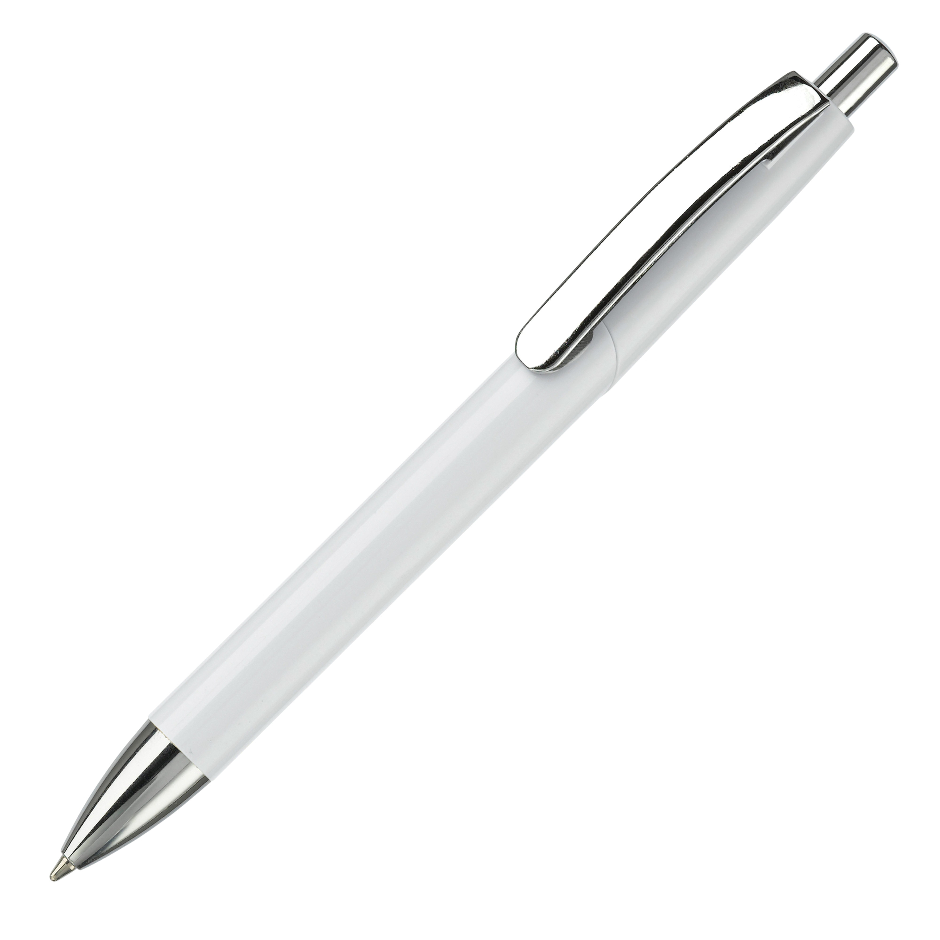 Texas balpen - kunststof - blauwe inkt - metalen clip - hard colour-Wit