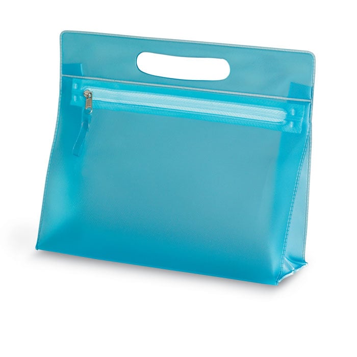 Transparante toilettas-Blauw-Zonder opdruk