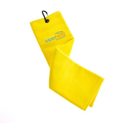 Trifold Velour Golf Towel-Geel