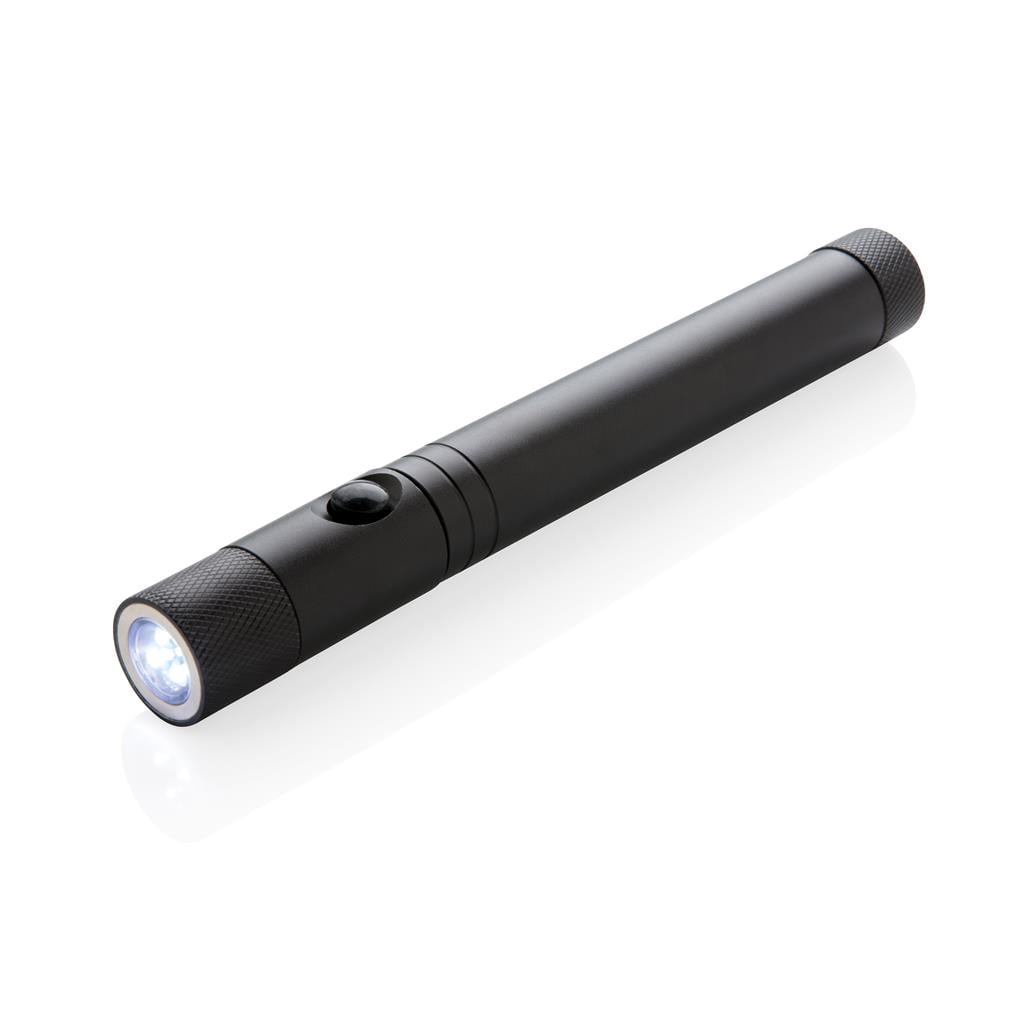 Uitschuifbare zaklamp met magneet-Zwart