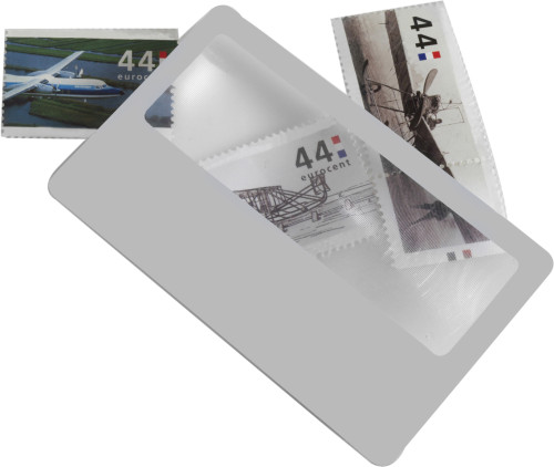 Ultra dun plastic vergrootglas, model 'creditcard'.-Wit-Zonder opdruk