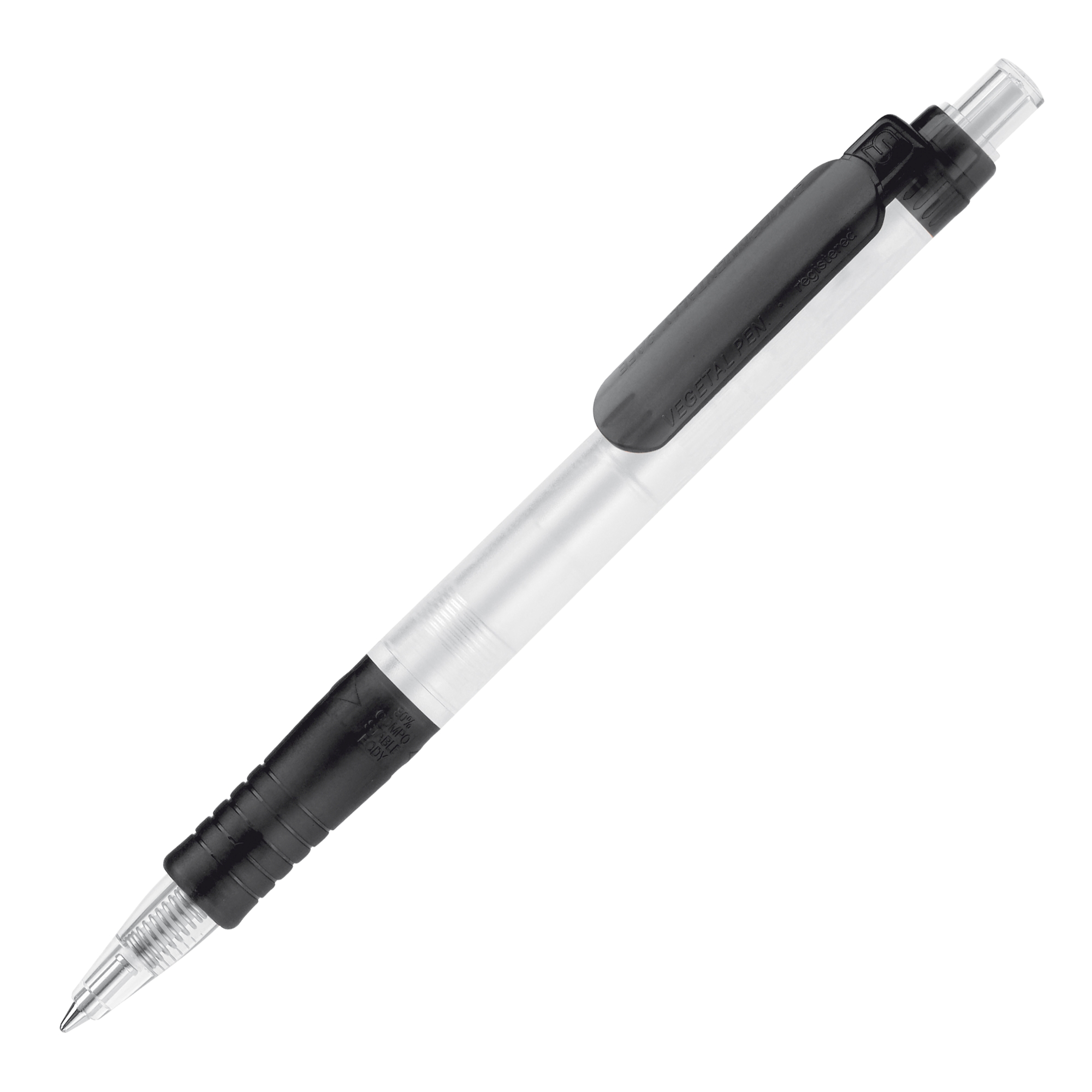 Balpen Vegetal Pen Clear-Frosted zwart