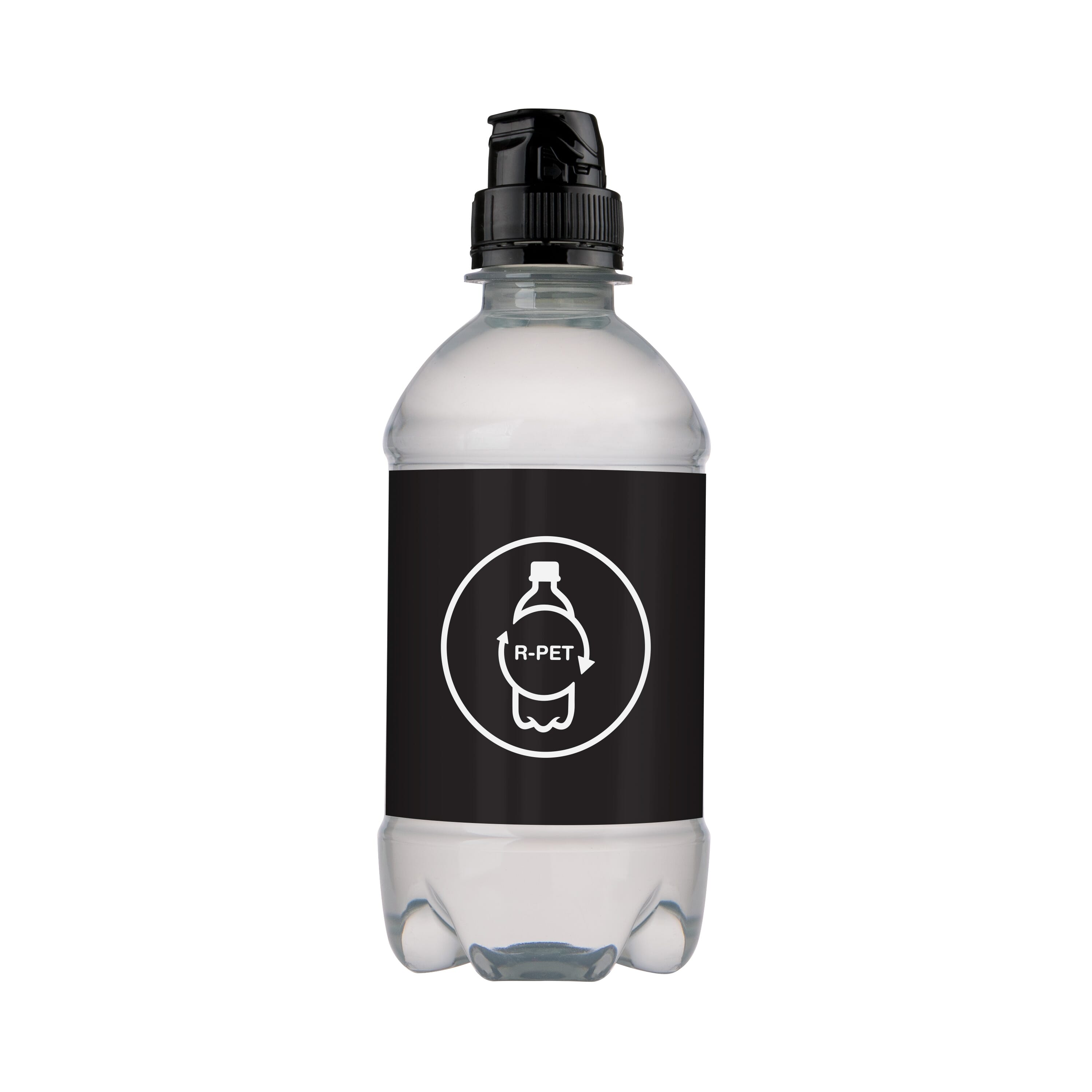 Flesje bronwater 330ml met sportdop-Zwart-1 kleur