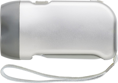 Zaklamp frosted met 2 LED lampjes-Zilver-Zonder opdruk