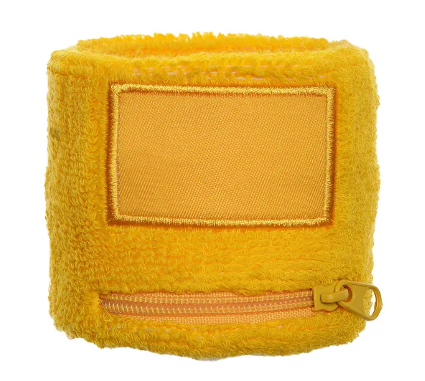 Zip Zweetbandje met label-Geel