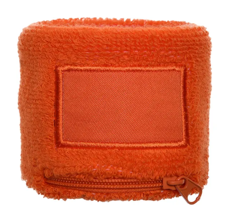 Zip Zweetbandje met label-Oranje