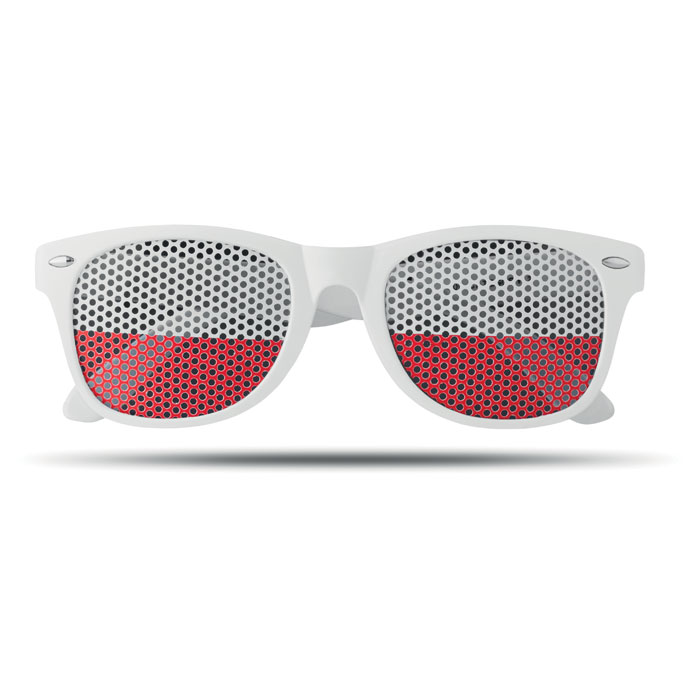 zonnebril met vlag-Wit