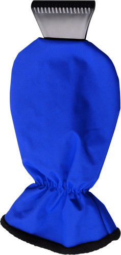 Zwarte plastic ijskrabber met fleece gevoerde want-Kobaltblauw