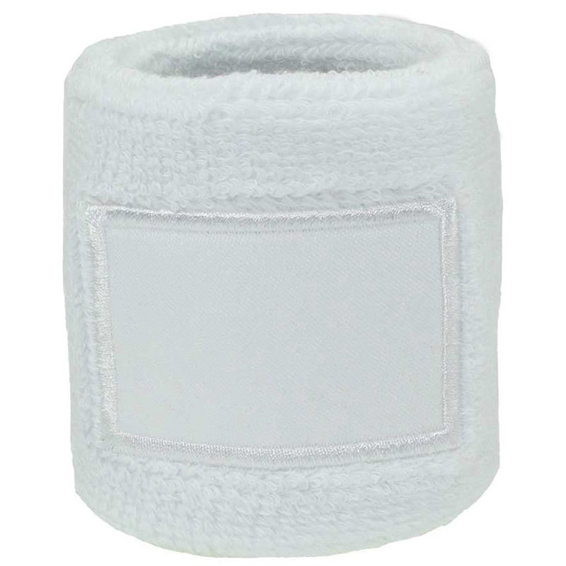 Zweetbandje met label-Zonder opdruk-Wit, #ffffff
